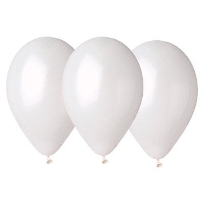 Balony pastelowe biały #001, 30 cm 3 szt.