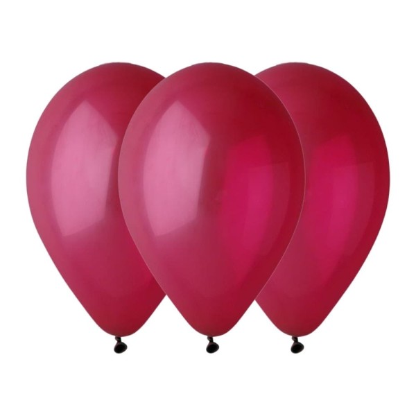 Balony pastelowe bordowy #047, 26 cm 3 szt.