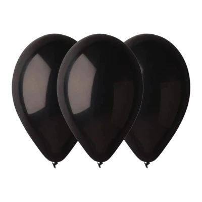 Balony pastelowe czarny #014, 26 cm 3 szt.