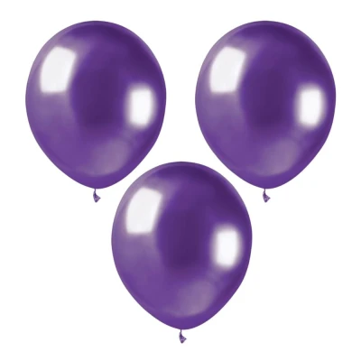Balony metaliczne shiny fioletowe #097, 12 cm 3 szt.