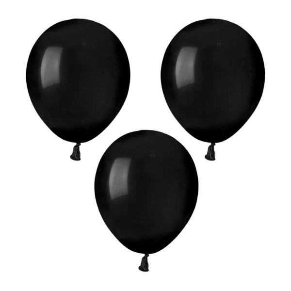 Balony pastelowe czarny #014, 12 cm 3 szt.