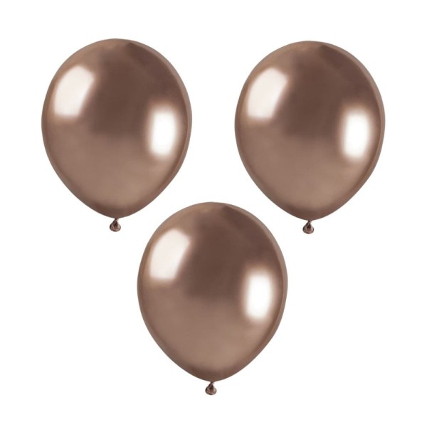 Balony metaliczne shiny różowe złoto #096, 12 cm 3 szt.
