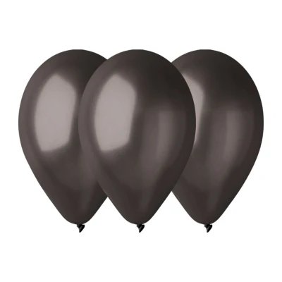 Balony metaliczne czarne #065, 26 cm 3 szt.