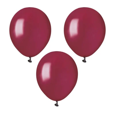 Balony pastelowe bordowy winny matowy #101, 12 cm 3 szt.