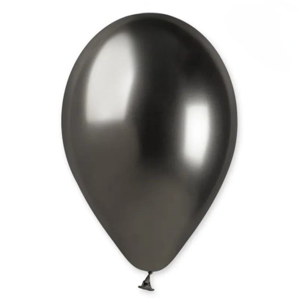 Balon metaliczny shiny srebrny ciemny grafitowy #090, 33 cm 1 szt.