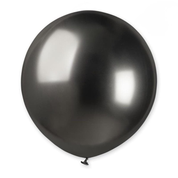 Balon shiny srebrny ciemny grafitowy #090, 48 cm 1 szt.