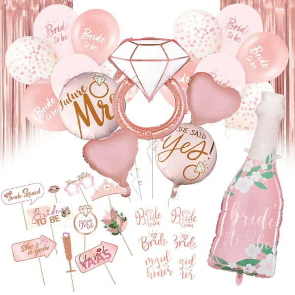 Zestaw dekoracji na wieczór panieński, rose gold