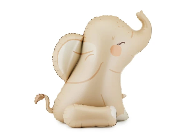 Balon foliowy siedzący Słonik beżowy, 84x90 cm