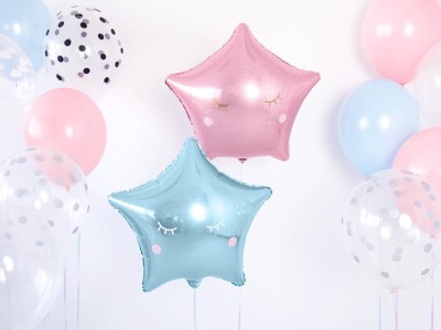 Jasnoniebieski balon foliowy gwiazdka
