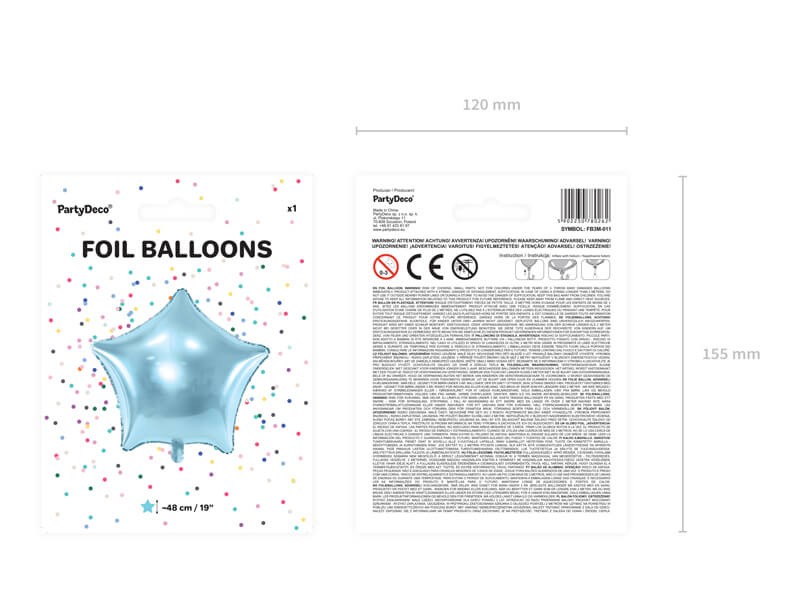 Balon foliowy gwiazdka jasnoniebieska