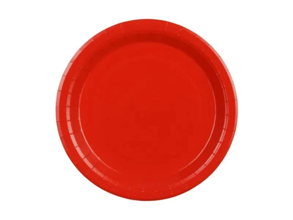 Talerzyki papierowe Basic czerwone, 23 cm 6 szt.