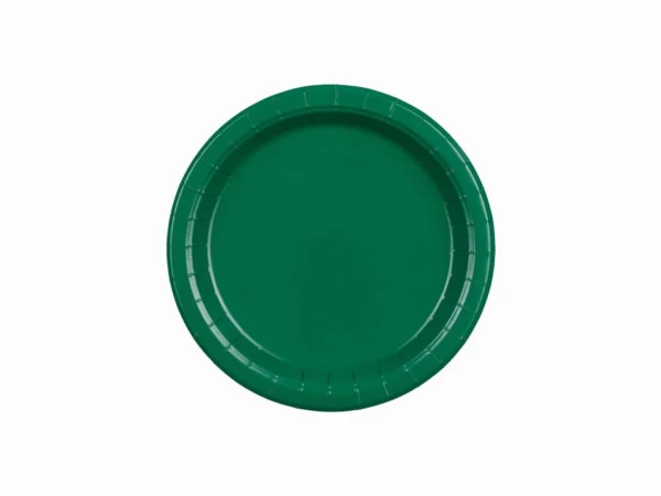Talerzyki papierowe Basic zielone ciemne butelkowe, 18 cm 6 szt.