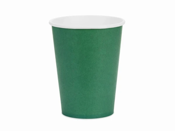 Kubeczki papierowe Basic zielone ciemne butelkowe, 250 ml 6 szt.
