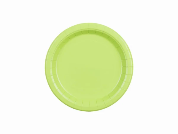 Talerzyki papierowe Basic zielone limonkowe, 18 cm 6 szt.
