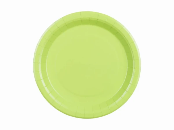 Talerzyki papierowe Basic zielone limonkowe, 23 cm 6 szt.