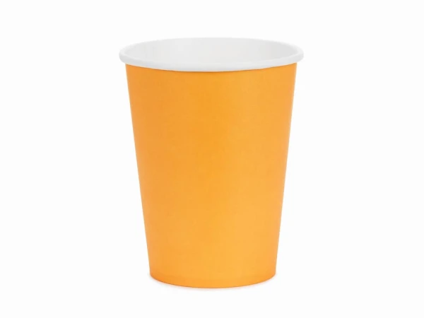 Kubeczki papierowe Basic jasne pomarańczowe, 250 ml 6 szt.