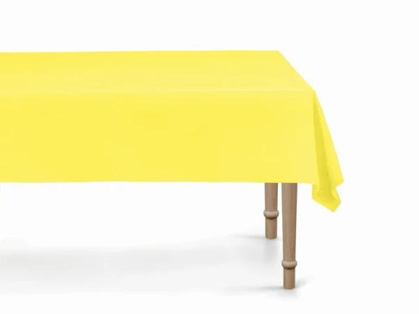 Obrus foliowy na stół Basic żółty, 137x183 cm
