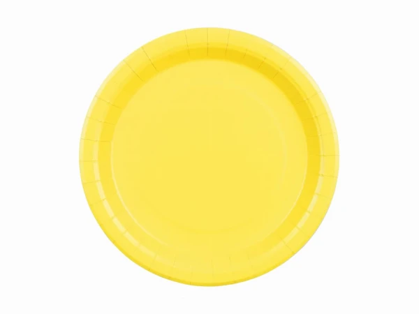 Talerzyki papierowe Basic żółte, 23 cm 6 szt.