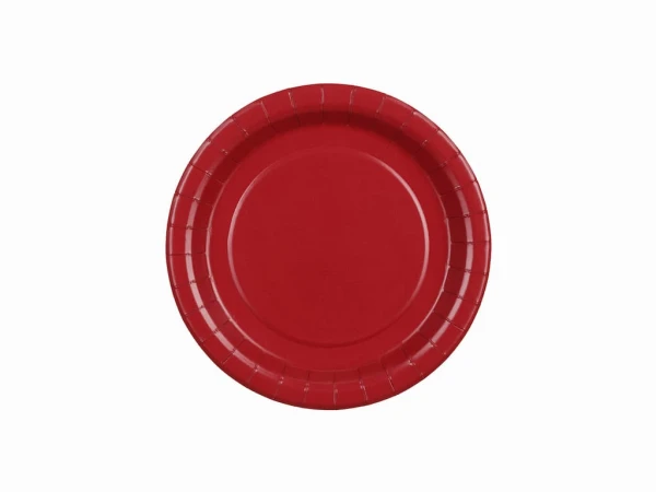 Talerzyki papierowe Basic ciemne czerwone bordowe, 18 cm 6 szt.