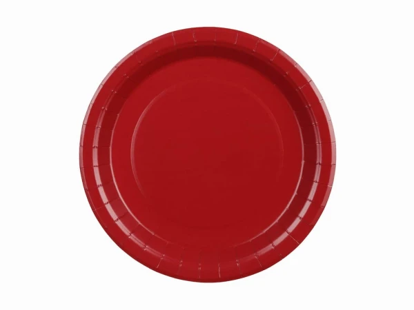 Talerzyki papierowe Basic ciemne czerwone bordowe, 23 cm 6 szt.
