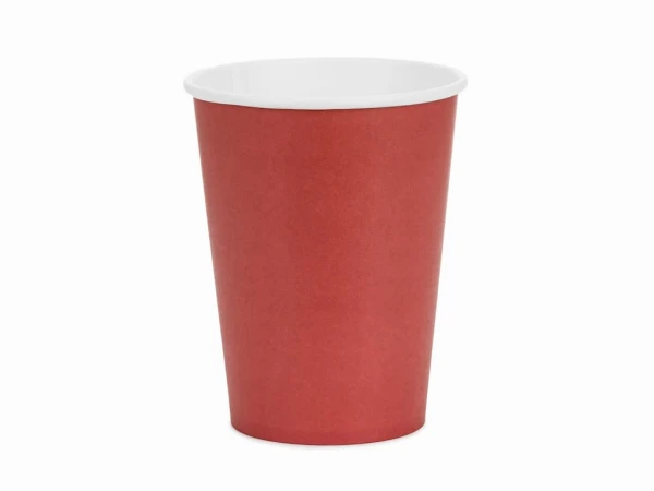 Kubeczki papierowe Basic ciemne czerwone bordowe, 250 ml 6 szt.