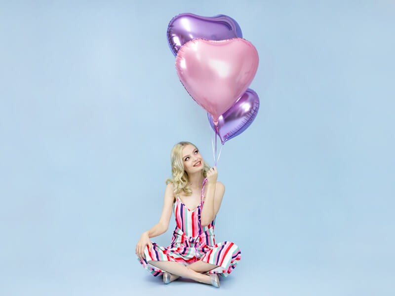 Balon serce jasnoróżowe 61 cm