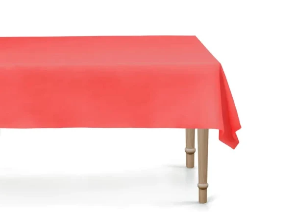 Obrus foliowy na stół Basic czerwony, 137x183 cm