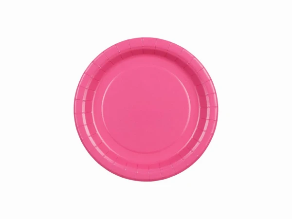 Talerzyki papierowe Basic ciemne różowe, 18 cm 6 szt.
