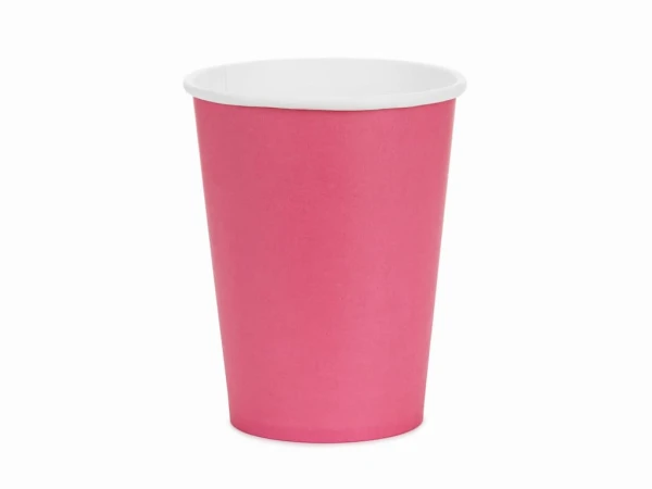 Kubeczki papierowe Basic ciemne różowe, 250 ml 6 szt.