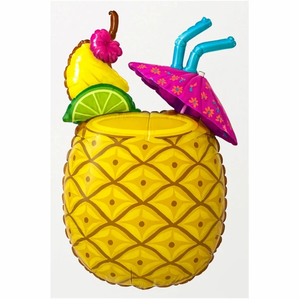 Balon foliowy drink Tropikalny koktajl w ananasie, 53x84 cm