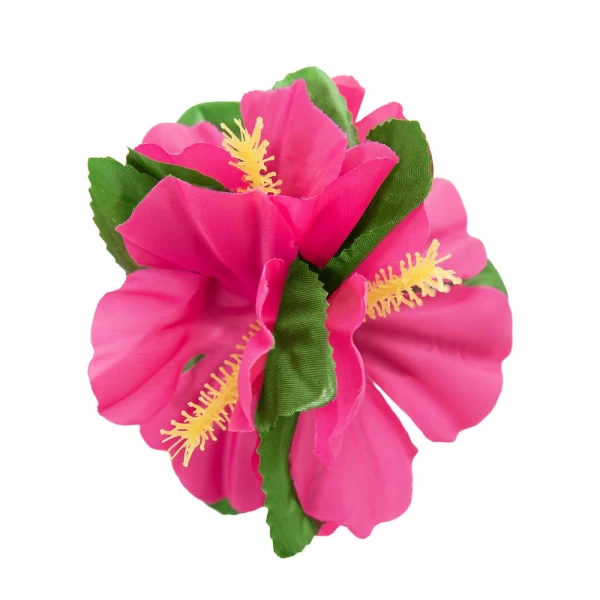 Spinka hawajska do włosów z ciemnym różowym kwiatem