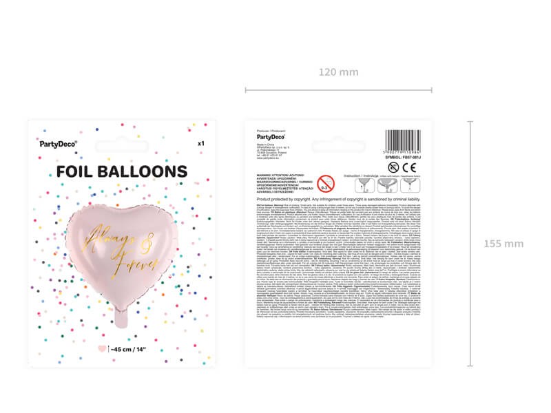 Balon foliowy serce always forever różowe