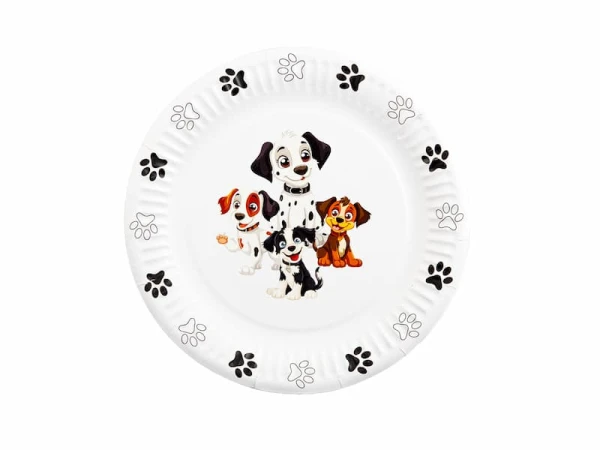 Talerzyki papierowe Pieski, 18 cm 6 szt.