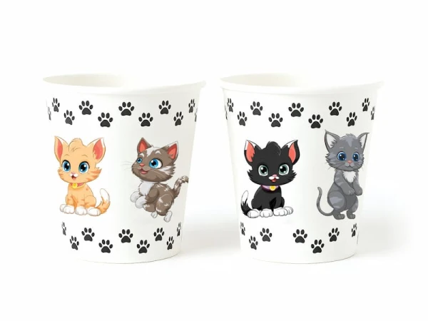 Kubeczki papierowe Kotki, 6 szt.