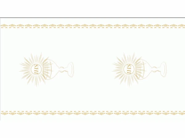 Bieżnik komunijny Komunia Święta kielich IHS złoty napis, 0,28x5 m