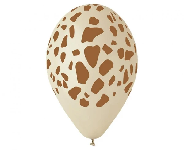 Balony lateksowe kawowe latte łatki plamki żyrafa, 33 cm 3 szt.