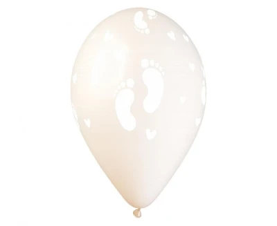 Balony lateksowe kremowe lniane stopki dziecięce, 33 cm 3 szt.