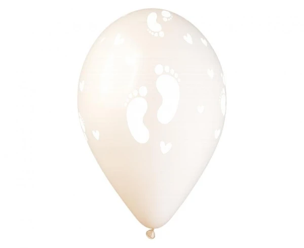 Balony lateksowe kremowe lniane stopki dziecięce, 33 cm 3 szt.