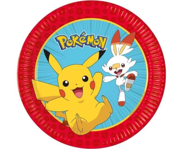 Talerzyki papierowe Pokemon, 23 cm 8 szt.