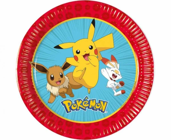 Talerzyki papierowe Pokemon, 20 cm 8 szt.