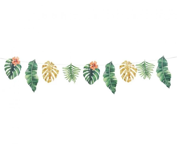 Girlanda papierowa tropikalne liście hawajskie, 300 cm