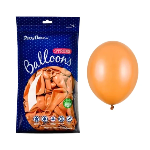 Balony metaliczne pomarańczowe Metallic Mandarin Orange strong, 12 cm 100 szt.