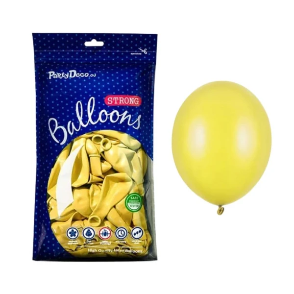 Balony metaliczne żółte Metallic Lemon Zest strong, 12 cm 100 szt.