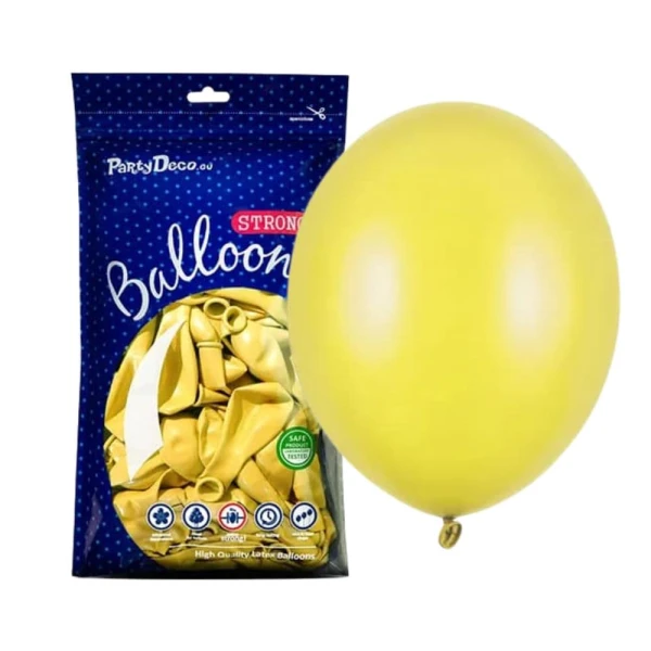 Balony metaliczne żółte Metallic Lemon Zest strong, 30 cm 100 szt.