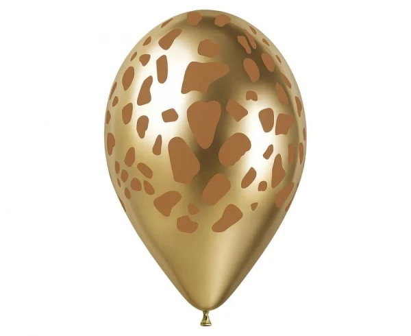 Balony shiny złote w łatki żyrafy, 33 cm 3 szt.