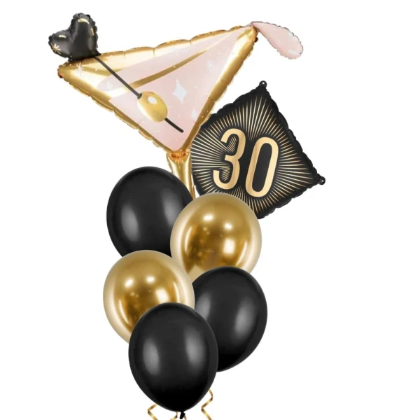 Zestaw balonów kieliszek martini 30 urodziny
