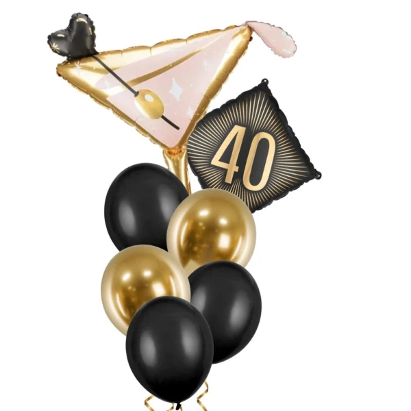 Zestaw balonów kieliszek martini 40 urodziny