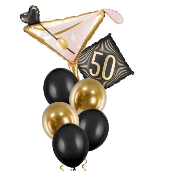 Zestaw balonów kieliszek martini 50 urodziny