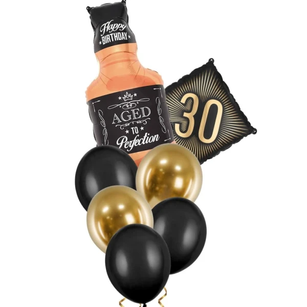 Zestaw balonów butelka whisky 30 urodziny