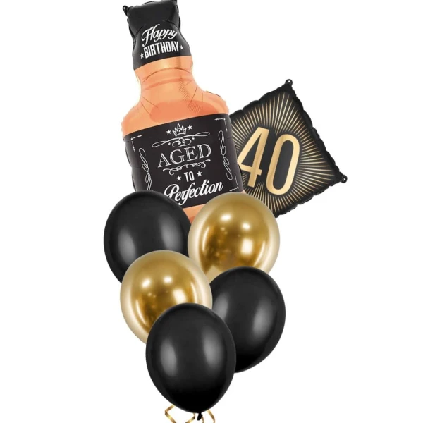 Zestaw balonów butelka whisky 40 urodziny
